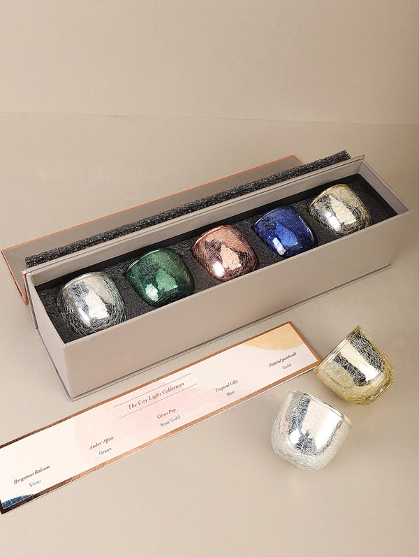 Crackle Gift Set | Scented Candles| Set of 5