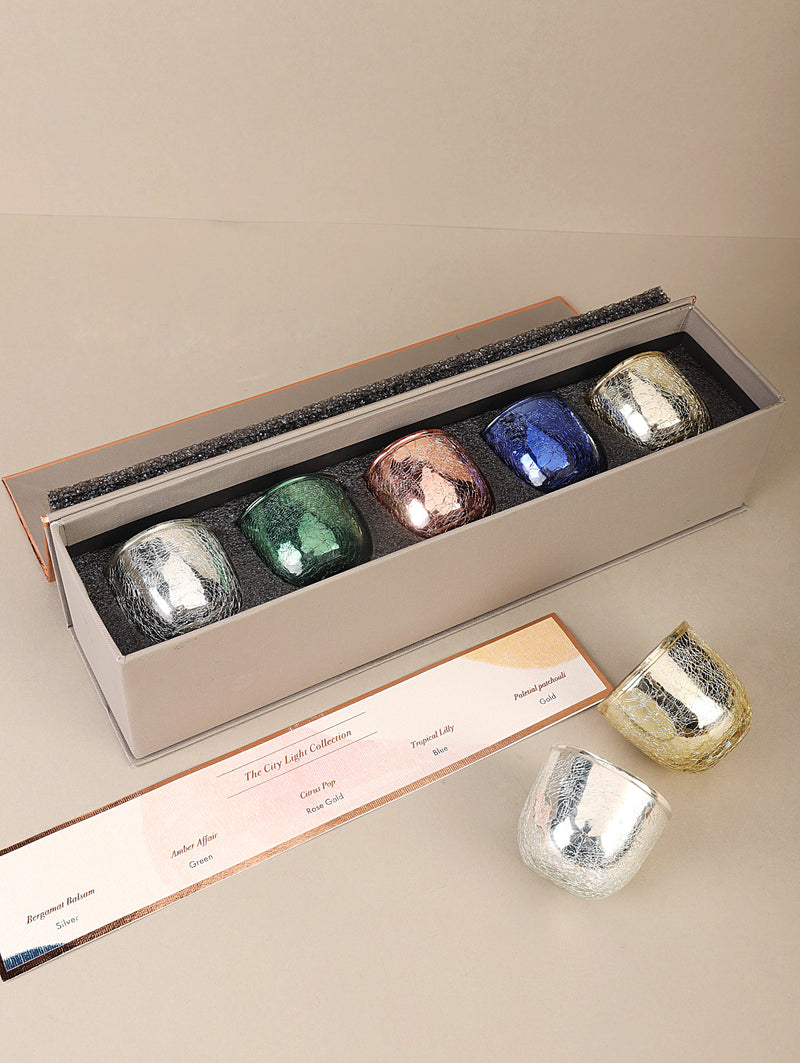 Crackle Gift Set | Scented Candles| Set of 5