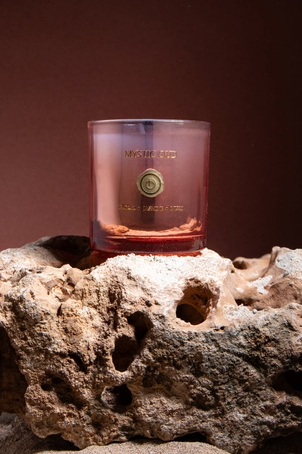 Mystic Oud Jar | Metallic Rose Gold | Scented Candle | Floral, Jasmine, Musk
