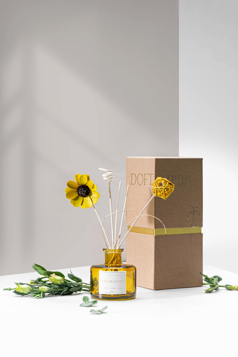 Lily Blossom Diffuser & Jar Candle | Scented Natural | Set of 2
