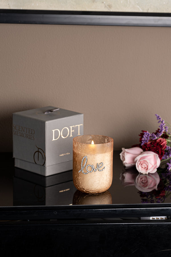 Embrace Bejeweled Glass Candle | Love