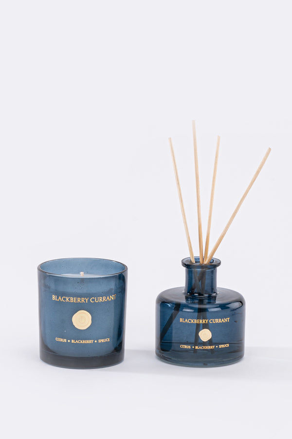 Blackberry Currant Set of 2 | Smoke | Scented Candle & Diffuser | Citrus, Blackberry, Balsam