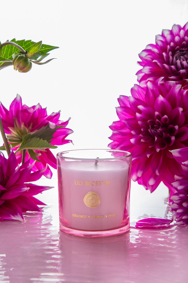 Lily Blossom Jar | Pink | Scented Candle | Bergamot, Jasmine, Peony