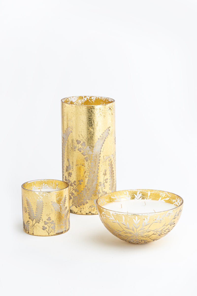 Gilded Fleurette Set Of 3 | Gold | Scented Candle