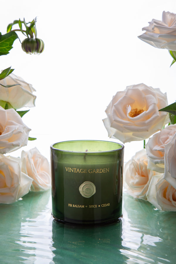 Vintage Garden Jar | Olive | Scented Candle | Fir Balsam, Spice, Cedar