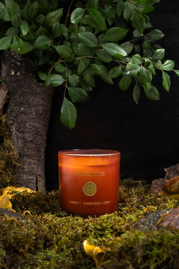 Amber Rouge Jar | Matt Amber | Scented Candle | Saffron, Amberwood, Mandarin
