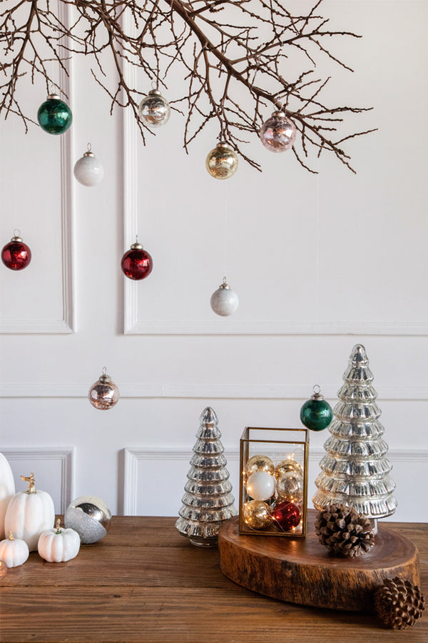 Ornament | Red, Milky, Gold, Silver, Green & Rose Gold | Set of 24