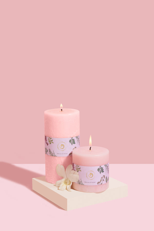 Tuberose & Orchid Pillar Candle