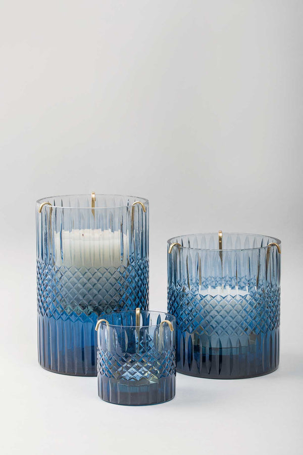 Royal Cut - Glass Hurricane | Scented Candle | Sapphire