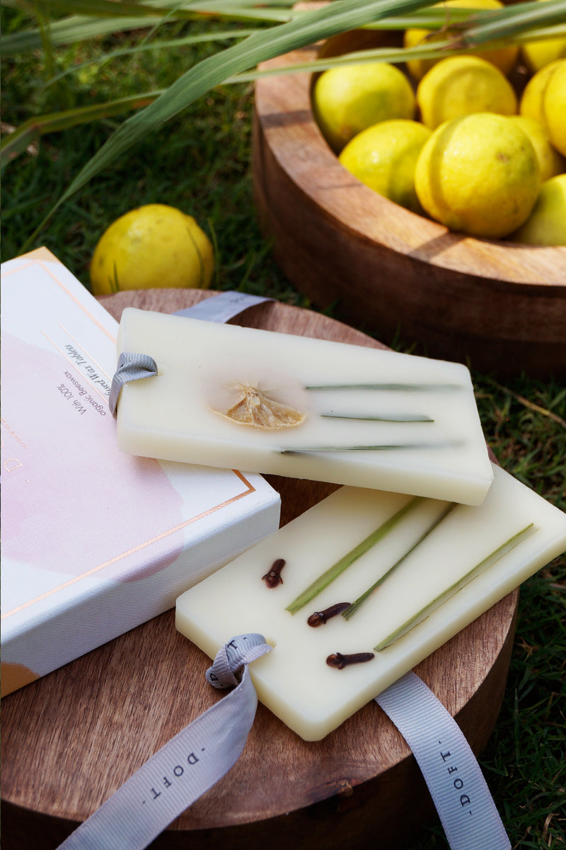 Lemon Grass And Clove | Perfume Infused Wax Tablets | Set of 2